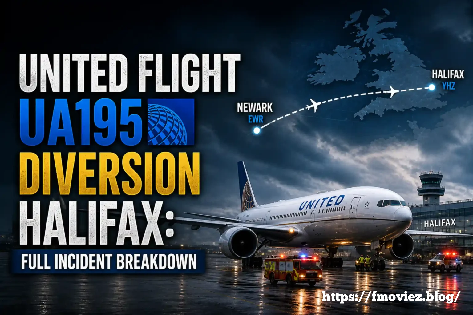 UnitedFlight UA195 Diversion Halifax en route to London